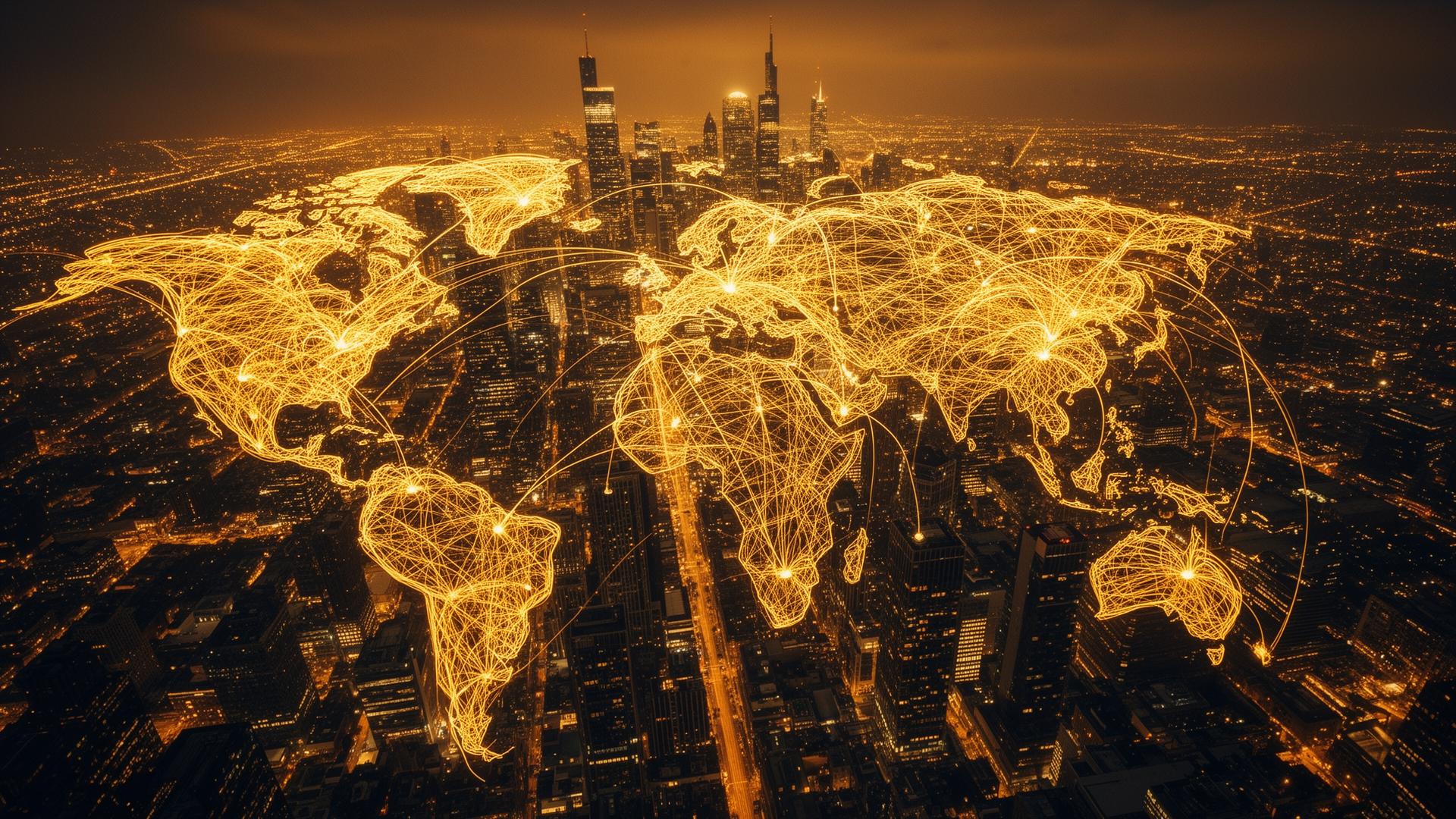 Global investment network spanning worldwide markets